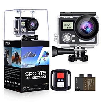 OGL WIFI Action Camera 4K 24MP Waterproof Ultra HD Remote EIS Sports Camera 100Ft Underwater 2" LCD 170° Wide Angle with 2 Rechargeable Batteries Mounting Accessories Kits (Upgraded 24MP 128GB)