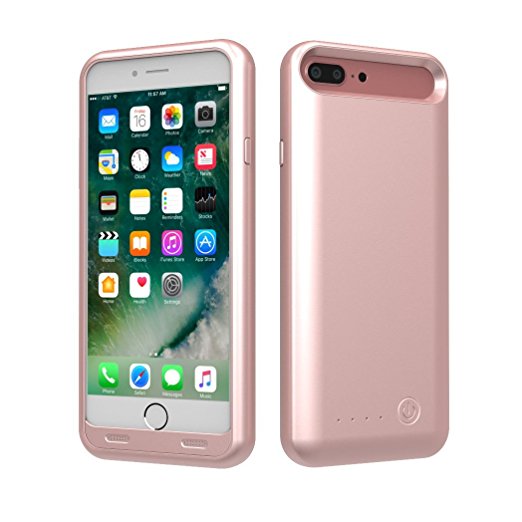 TAMO iPhone 7 Plus Extended Battery Case - 4000 mAh Dual-Purpose Ultra-Slim Protective Premium Charging Case – Premium Retail Packaging – Rose Gold