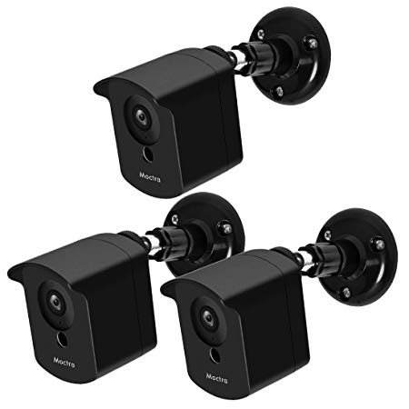 Wyze Cam Wall Mount Bracket, Moctra Protective Cover with Security Wall Mount for WyzeCam V2 V1 and Ismart Spot Camera (Black, 3 Pack)