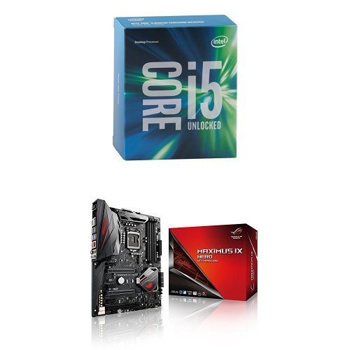 Intel Core i5 6600K 3.50 GHz Quad Core Skylake Processor, Socket LGA 1151, 6MB Cache & ASUS LGA1151 DDR4 DP HDMI M.2 USB 3.1 ATX Motherboard ROG MAXIMUS IX HERO Bundle