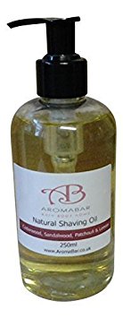 Natural Shaving Oil Cedarwood Sandalwood Patchouli & Lemon 250ml Pre Shave Oil 100% Pure with Pump Dispenser or Use as a Post Shave Moisturiser
