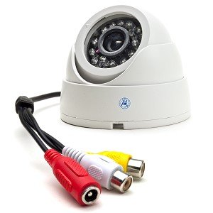 1/4" CCD 420 Line Color CCTV Mini Dome Surveillance Camera w/Microphone (White)