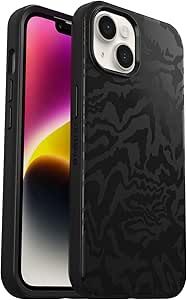 OtterBox iPhone 14 & iPhone 13 Symmetry Series  Case - Rebel (Black), Ultra-Sleek, Snaps to MagSafe, Raised Edges Protect Camera & Screen