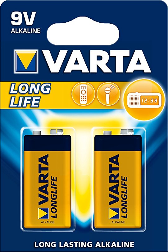 Varta 9 V Alkaline Longlife Batteries (Pack of 2)