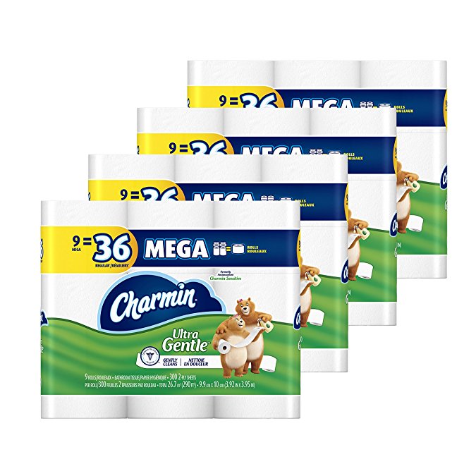 Charmin Ultra Gentle Toilet Paper 9 Mega Rolls (pack of 4) Packaging May Vary