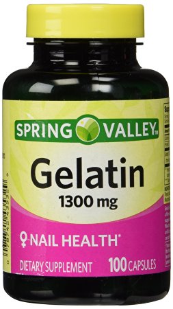 Spring Valley,Gelatin 1300mg(NAIL HEALTH),dietary supplement 100 capsules