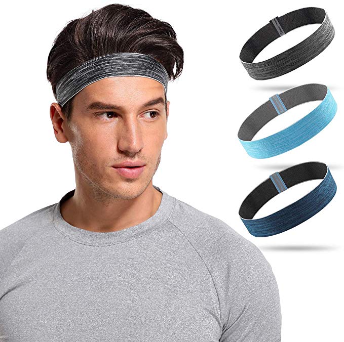 SHINYMOD Sports Headband for Men and Women,Non-Slip & Sweat Wicking Athletic Sweatband for Running，Yoga，Crossfit，Working Out & Basketball-Performance Stretch