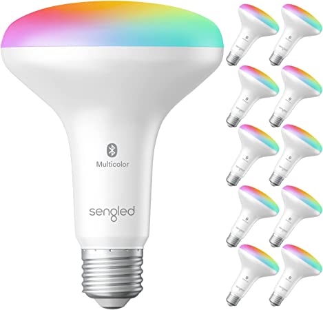 Sengled Smart Flood Light Bulbs, Bluetooth Mesh BR30 Smart Bulbs, Alexa Light Bulbs, Led Bulb That Work with Alexa Only, 65 Watt Equivalent Full Color and Tunable White, E26, No Hub Required, 10 Pack
