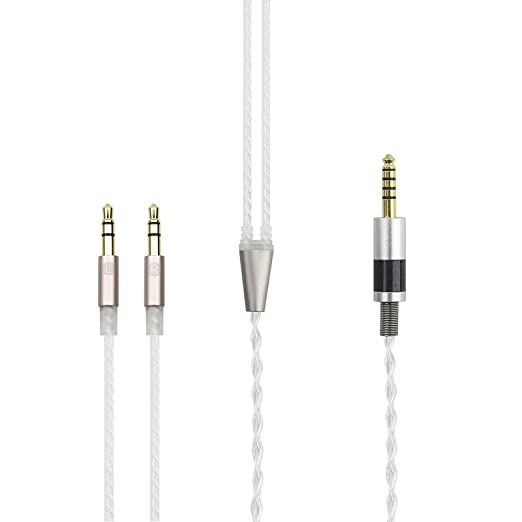 NewFantasia 4.4mm Balanced Male to dual 3.5mm male Balanced Cable Compatible with Hifiman Sundara, Arya, Ananda, HE4XX, HE-400i Headphone (Note must confirm your headphone is the Version with dual 3.5mm port)
