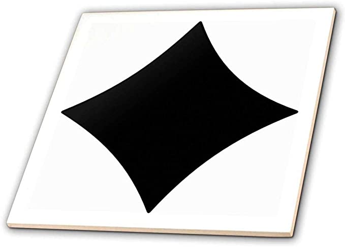 3dRose A Black Diamond on White-Ceramic Tile, 12" (ct_39619_4)