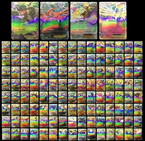 100 PCS Pokemon TCG Style Card HOLO EX FULL ART : 29 Mega   1 Trainer   70 EX Arts