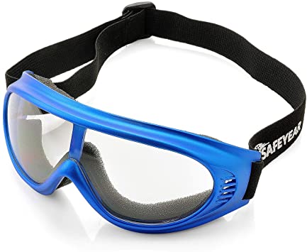 SAFEYEAR Anti Fog Safety Goggles for Kids with Clear HD Anti Scratch Resistant Lenses,No-Slip Foam,Adjustable Neck Cord,UV Protection Safety Glasses for DIY,Lab,Games Shooting, Grinding,Cycling,MTB…
