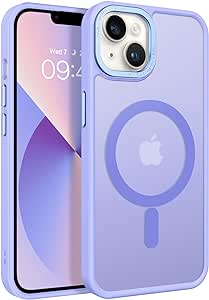 BENTOBEN iPhone 13 Case & iPhone 14 Case [Compatible with Magsafe] Translucent Matte Magnetic Phone Case iPhone 13/14 Slim Thin Shockproof Women Men Girl Protective Cover Cases, Lavender Purple