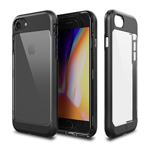 iPhone 8 Case, Patchworks Contour Series in [Black] – Dual Layer Hybrid Clear Colored Bumper Frame Smudge Free, Drop Protection Case For Apple iPhone 8 (2017) / iPhone 7 (2016)