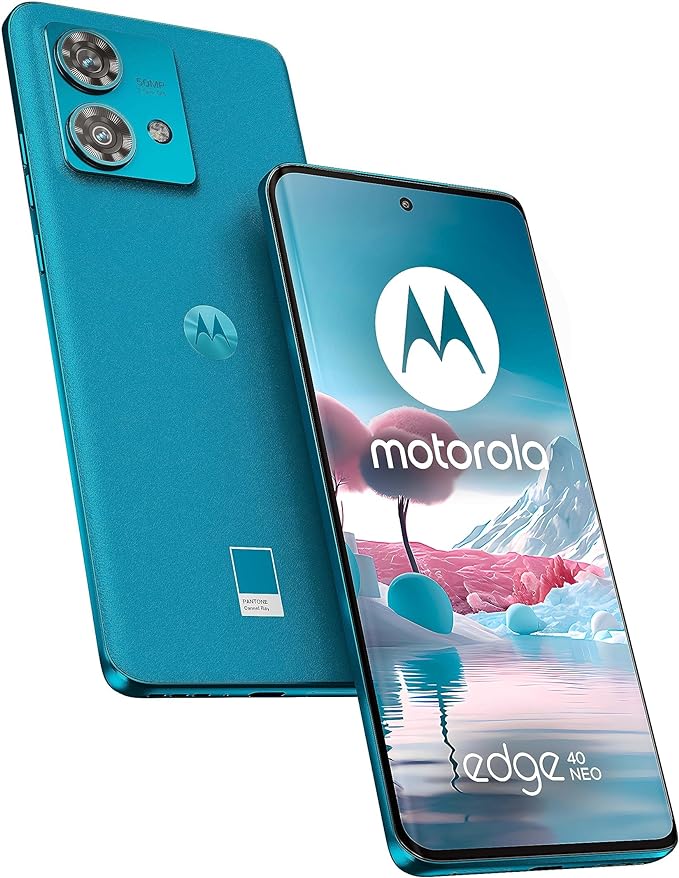 Motorola edge 40 neo (IP68, Doppia camera 50 13MP, Display 6.55" pOLED FHD  144Hz, Mediatek Dimensity 1050, batteria 5000 mAh, 12/256 GB, Dual SIM, Android 13, Cover Inclusa), Caneel Bay