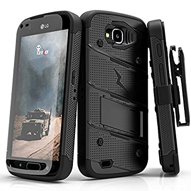 LG X Venture Case, Zizo [Bolt Series] with [LG Screen Protector] Kickstand [12 ft. Military Grade Drop Tested] Holster - LG X Calibur LV9