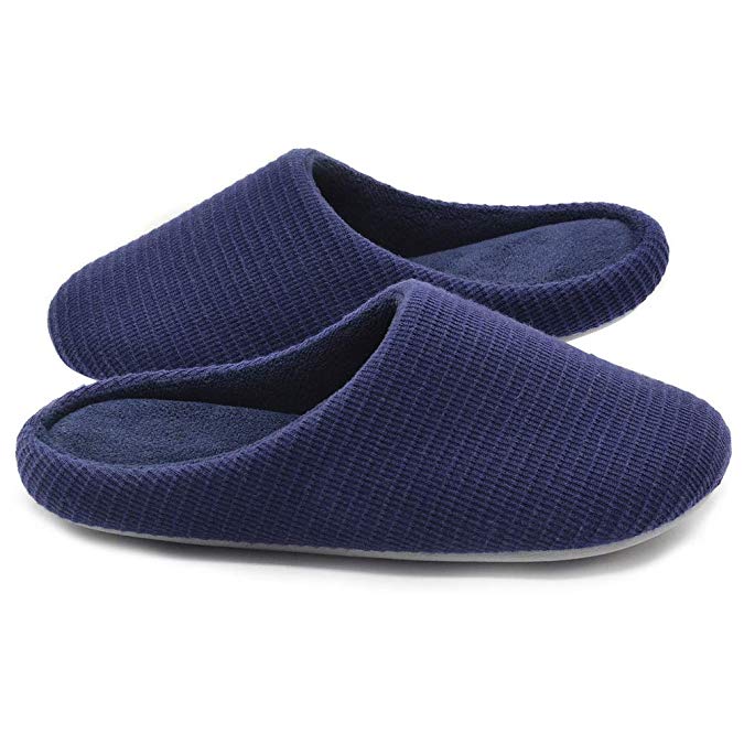 Wishcotton Men's & Women's Memory Foam Slippers Washable House Shoes with Non-Slip Sole
