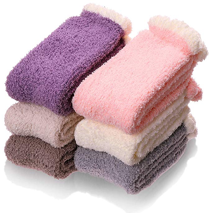Womens Fuzzy Slipper Socks Soft Cabin Warm Cute Cozy Fluffy Winter Christmas Slipper Socks