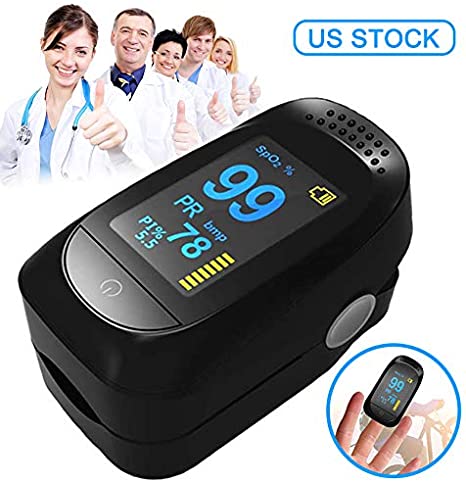 Flowmist Fingertip Oximeter Blood Measure Oxygen Saturation Monitor, Pulse PR Heart Rate Monitors and Spo2 Reading Oxygen Meter with Finger Plethysmograph and Perfusion Indicator