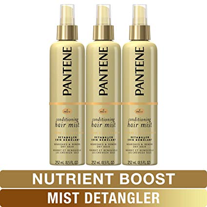 Pantene Conditioning Mist Detangler, Pro-V Nutrient Boost, Nourishing and Renewing, 8.5 Fl Oz (Pack of 3)