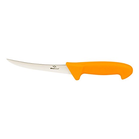 UltraSource Boning Knife, 6" Curved/Semi-Flexible Blade, Polypropylene Handle