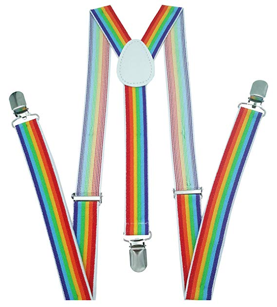Navisima Adjustable Elastic Y Back Style Suspenders for Men and Women With Strong Metal Clips