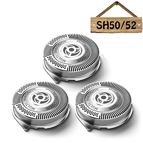 SH50 Replacement Heads Compatible with Philips Norelco Shavers Series 5000, Upgraded Version of HQ8 Replacement Heads, Lift & Cut Sharp No Pulling Hair Shaver Heads Easy Install [UPGRADED BLADE SET]