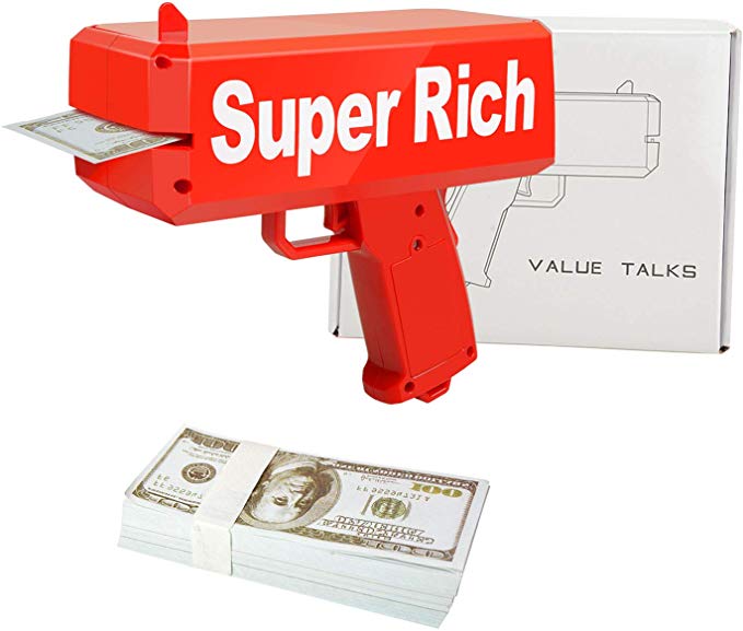 ValueTalks Money Gun Cash Gun Cash Cannon Shoot Gun for Party Red
