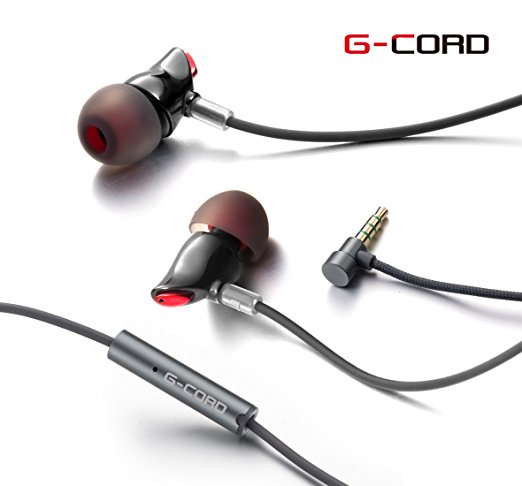 G-Cord In-Ear Ceramic Earphones Stereo Earbuds for SmartPhones Laptop Tablets MP3 Players with 3.5mm Audio Port