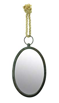 Stonebriar Oval Nautical Mirror for Wall with Hanging Loop, Unique Home Décor for Bathroom, Bedroom, Office, or Hallway, Large
