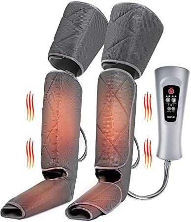 RENPHO Leg Massager for Circulation With Heat, Compression Calf Thigh Foot Massage, Adjustable Wraps Design for Most Size, With 3 Modes 3 Intensities, Gift for Mom Dad to Relax Leg Pain Muscle Fatigue