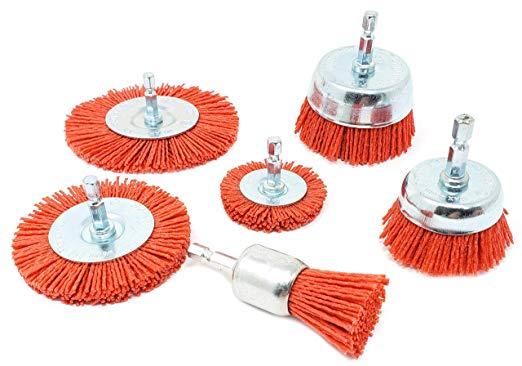 Nylon Filament Abrasive Wire Brush Kit for Drill (Set of 6)