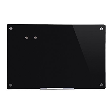 CO-Z Magnetic Dry Erase Board Frameless Glass Whiteboard Note Memo Eraser Wall Board (35 x 23 Inch)