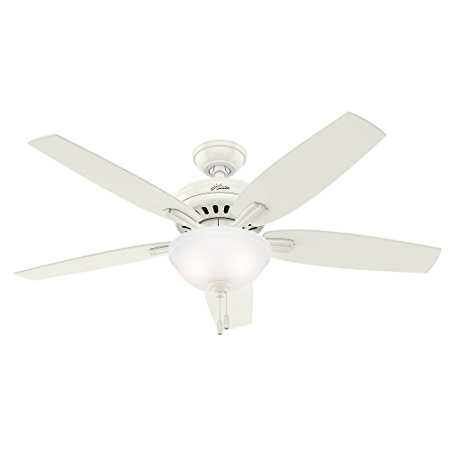 Hunter Fan Company 53310 Newsome Ceiling Fan with Light, 52"/Large, Fresh White