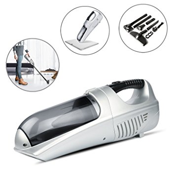 Handheld Vacuum Cleaner WOQI Cordless Car Vacuum Portable Large Capacity Rechargeable Powerful Electric Dust Buster Catcher with Cyclone System. Sliver