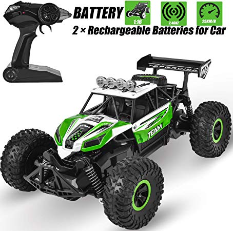 Yuboa Remote Control Car Off Road RC Cars Toy,2.4Ghz Remote Control Truck Monster Rechargeable High Speed RC Truck All Terrain Dune Buggy Vehicle Xmas Present for Kids Boys Green