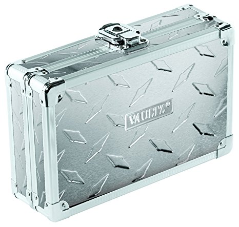 Vaultz Locking Supply Box, 5" x 2.5" x 8.5", Treadplate (VZ03608)