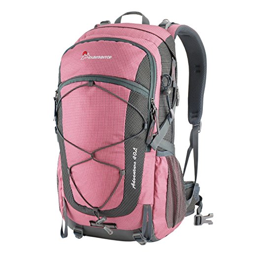 Mountaintop® Outdoor Hiking Backpack Daypacks Waterproof Mountaineering Bag M5832 Shoulder Bag 40L Unisex Trekking Rucksack Travel Bag (Pink)