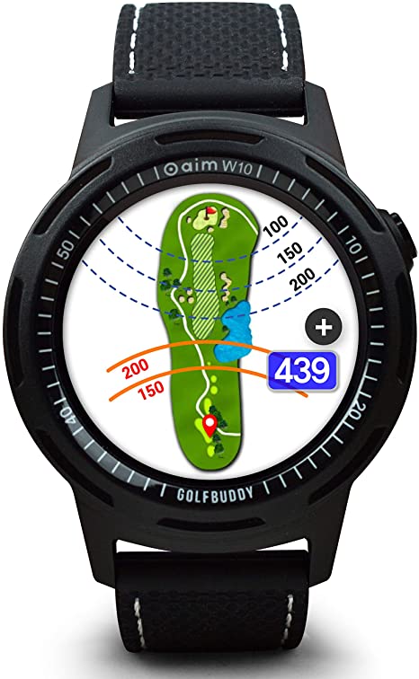 GolfBuddy W10 Golf GPS Watch, Black