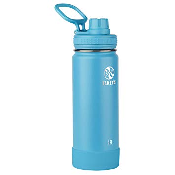 Takeya 51156 Actives Insulated Stainless Steel Water Bottle with Spout Lid, 18 oz, Surf