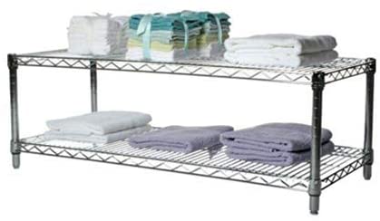 24"d x 42"w Chrome Wire Shelving with 2 Shelves