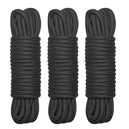 Sexy Slave [3 Pack] 32 Feet Soft Cotton Bondage Rope, Bondage Restraints Sex Rope for Couples(10M,Black)