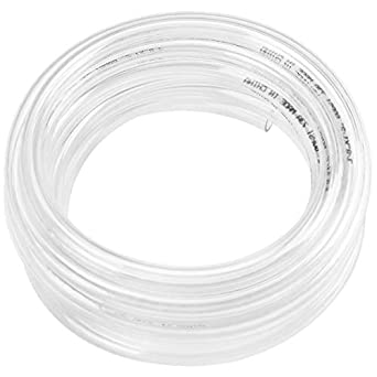 Clear Vinyl Tubing Flexible PVC Tubing, Hybrid PVC Hose, Lightweight Plastic Tubing, by 1/2 Inch ID, 25-Feet Length
