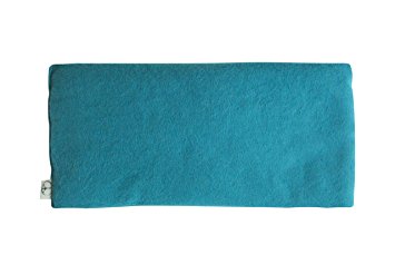 Yoga Unscented Organic Flax Seed Eye Pillow - Soft Cotton Flannel 4 x 8.5 - teal green turquoise blue
