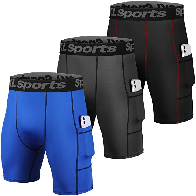 SKL Men's Compression Shorts Pants Sports Baselayer Tights Workout Underwear