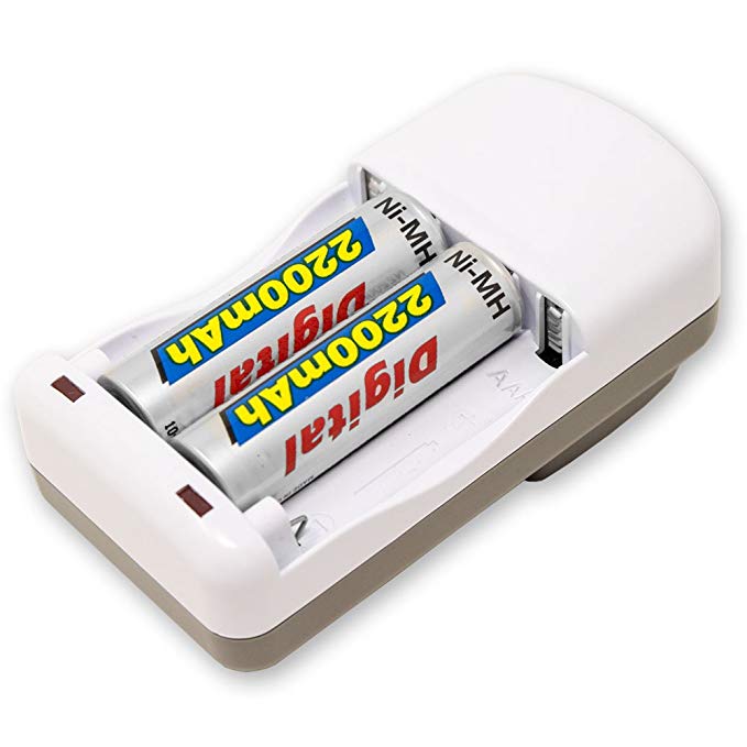 4 Bay AA, AAA, Ni-MH, Rechargeable Battery Charger with 12 AA NiMH Rechargeable Batteries