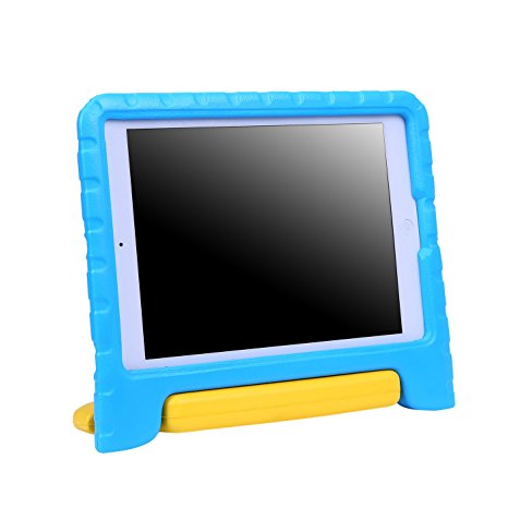 HDE iPad 9.7 inch 2018 / 2017 Case for Kids Shock Proof Bumper Cover with Handle and Stand for New 6th Gen Apple Education iPad (Pencil Support) and 5th Generation iPad 9.7" Tablet - Blue Yellow