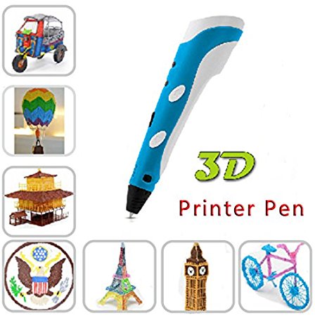 3D Arts & Crafts Drawing 3D Printing Pen Doodle Printer Pen with FREE 30G ABS Filament (Blue)
