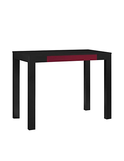 Altra Parsons Desk with Drawer, Black/Red