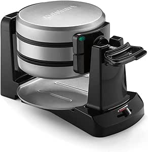 Cuisinart WAF-F40 Double Flip Belgian Waffle Maker, 1400 watts, New Black/Stainless